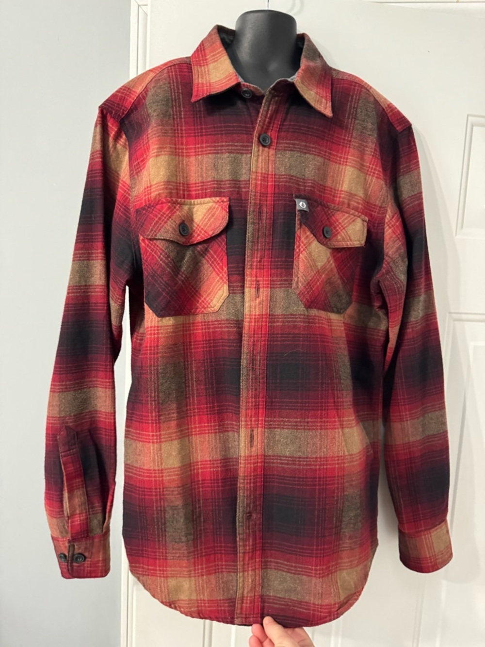 The American Outdoorsman Red & Brown Plaid Shirt